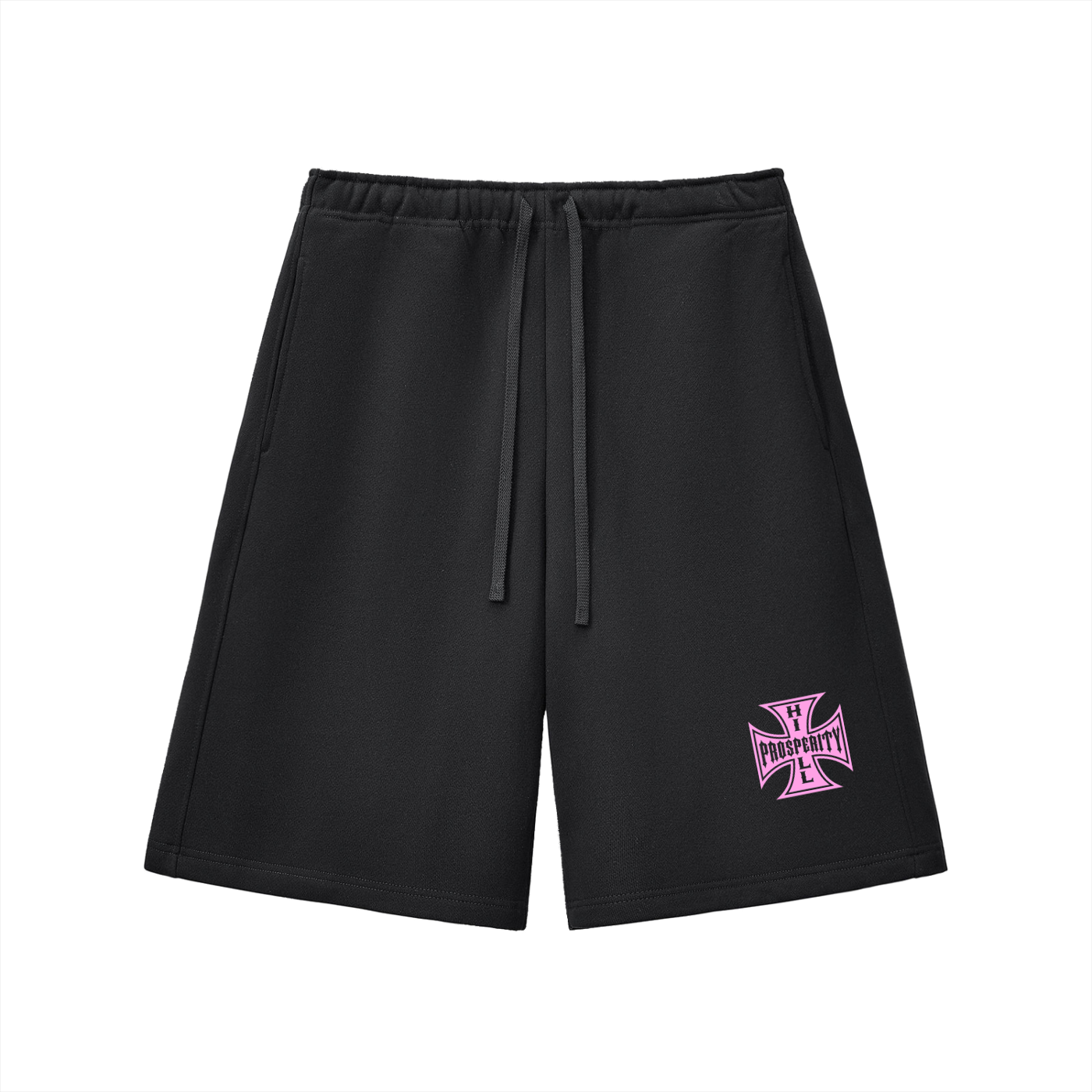 Hill Cross Baggy Fleece Shorts (PINK LOGO)