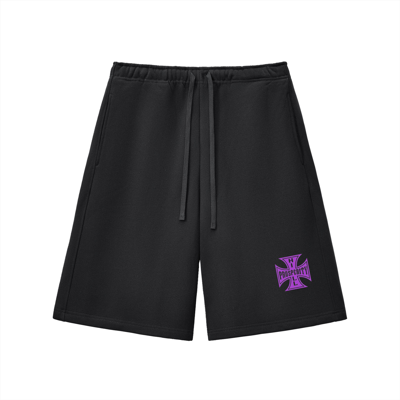 Hill Cross Baggy Fleece Shorts (PURPLE LOGO)