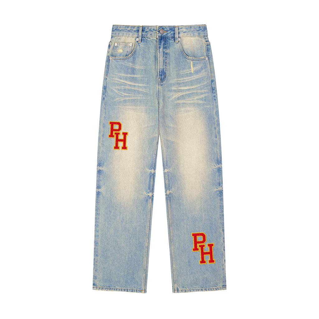 PH Varsity Print Sun Fade Denim