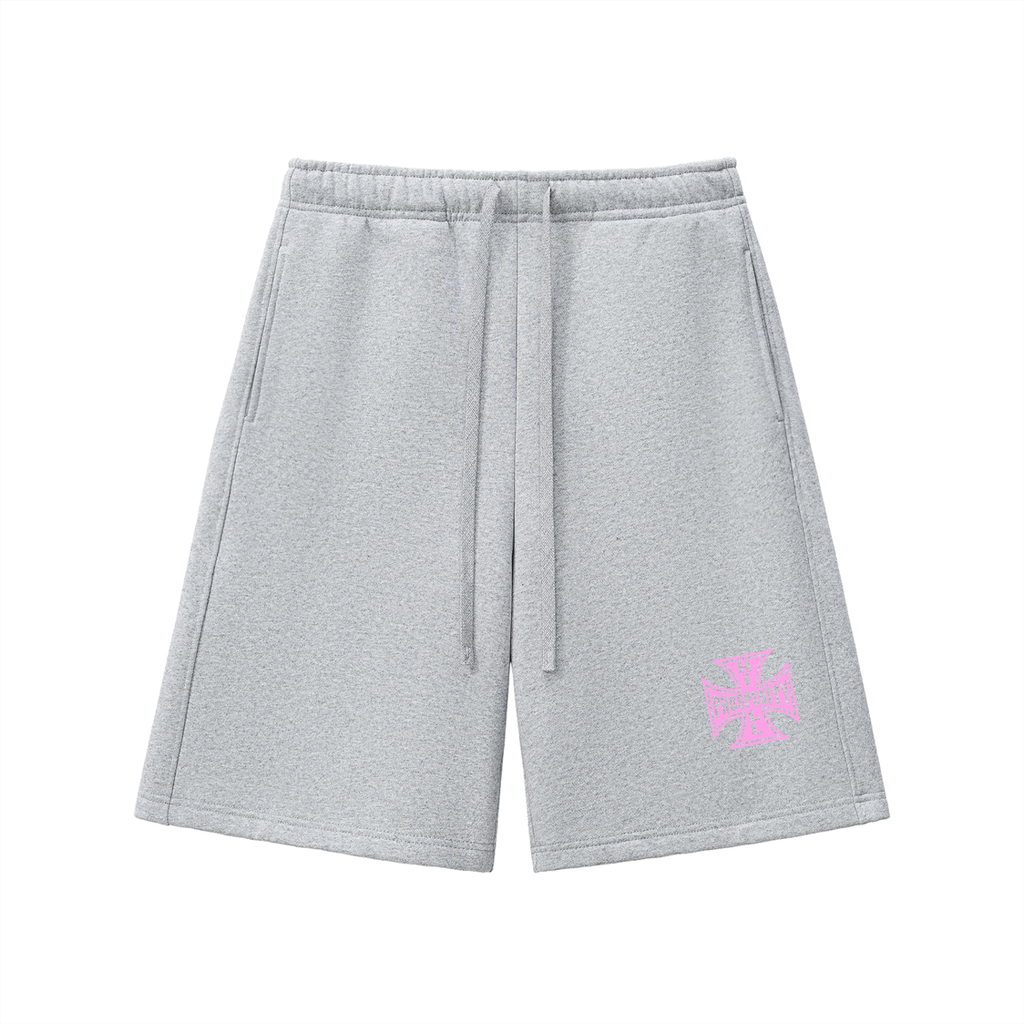 Hill Cross Baggy Fleece Shorts (PINK LOGO)