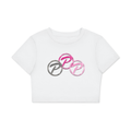 Triple Metallic P Fitted Crop T-Shirt